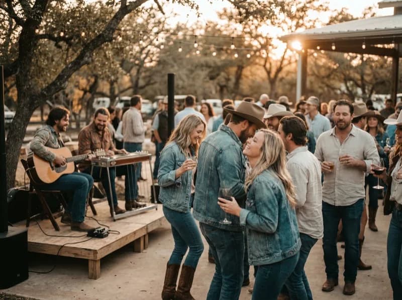 Americana genre art with rustic country and classic rock imagery